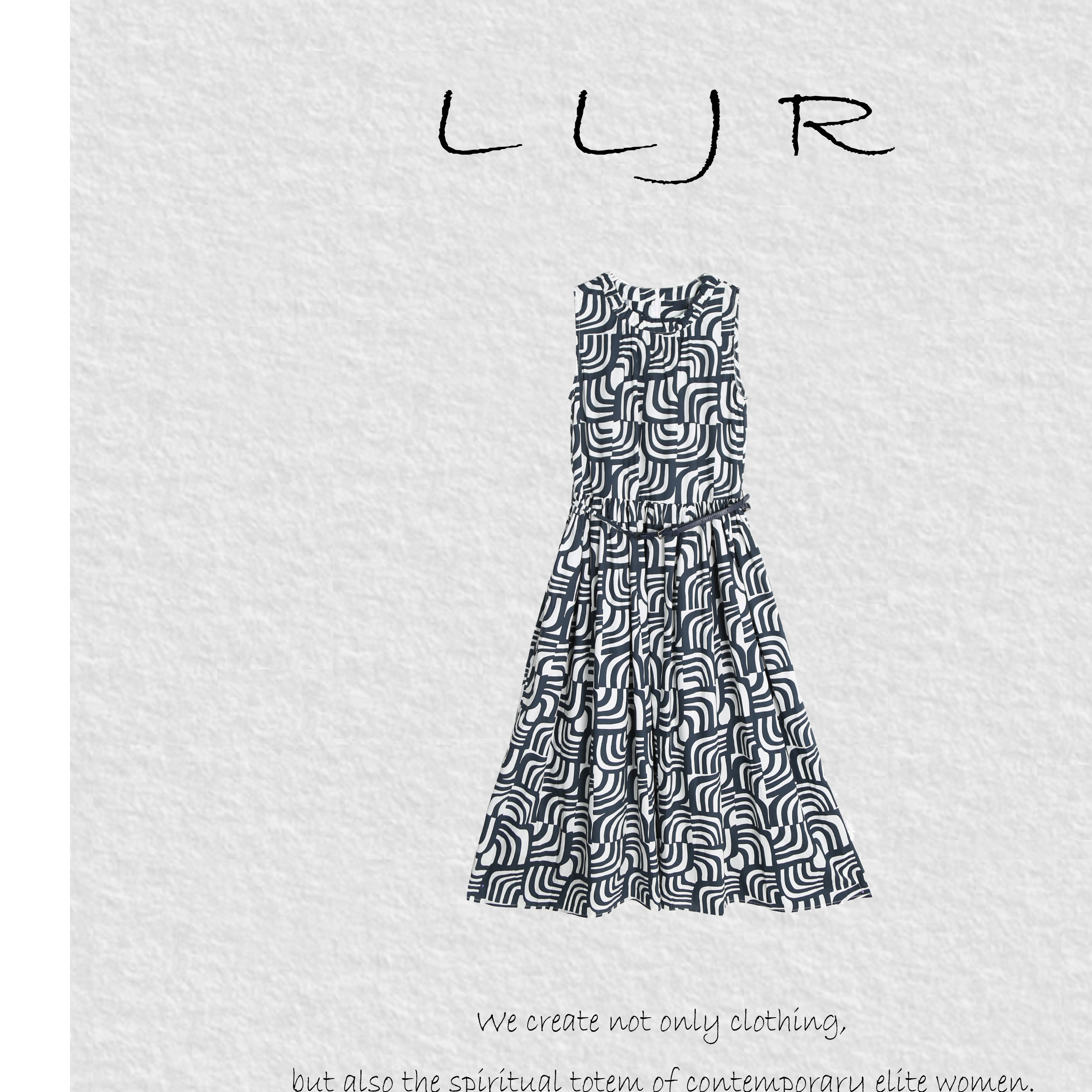 【徐叔严选】新款套头无袖常规连衣裙法式收腰长款百搭夏季D636-3