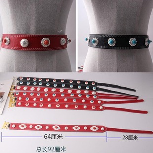 儿童藏式仿银合金藏袍藏族表演安多少数民族间配饰腰带饰