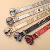 皮带男士 Y2K温州百搭骷髅头潮流朋克腰带嘻哈厂家直销街头潮流