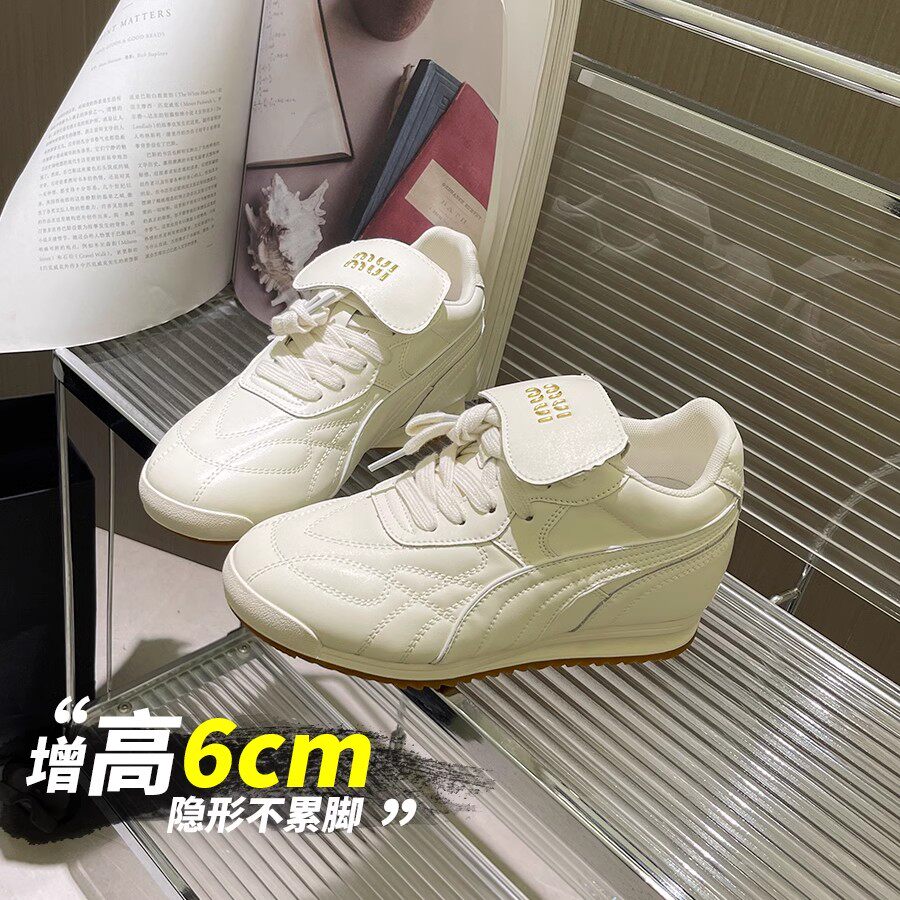 内增高德训鞋女超软底小白鞋