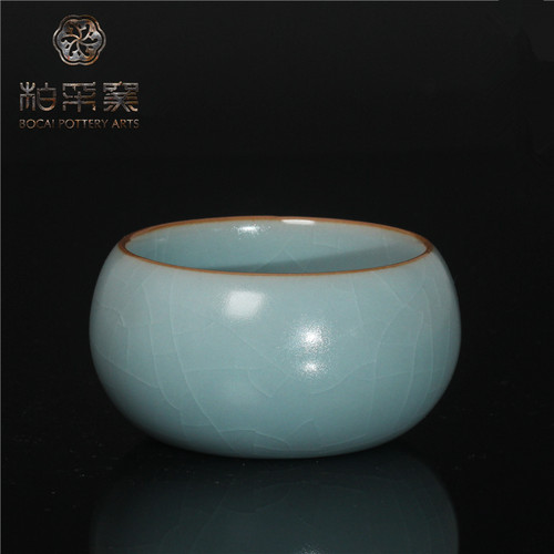 柏采窑二代粉青禅定杯汝窑福满杯