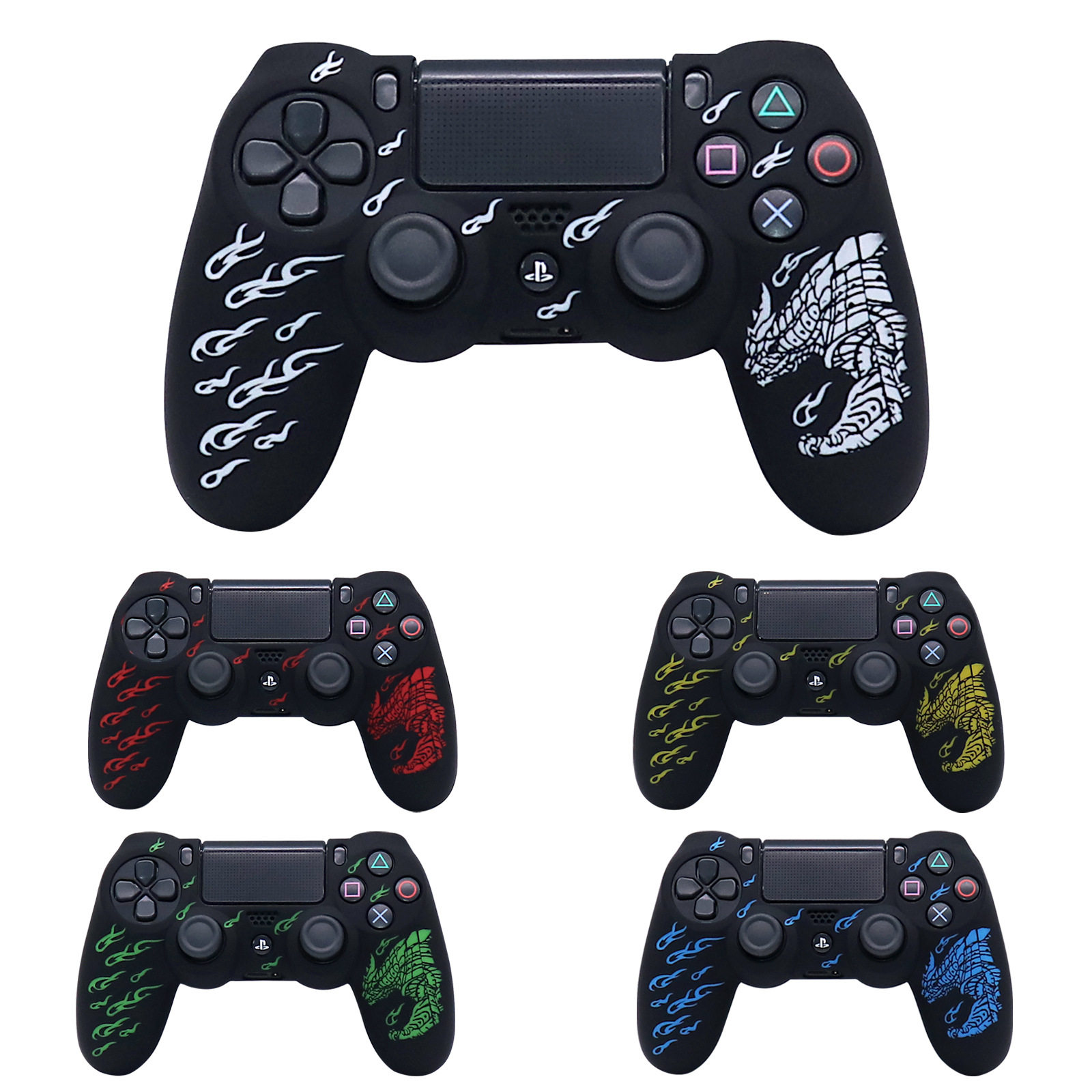 PS4游戏手柄硅胶保护套怪物猎人PS4手柄镭雕硅胶套软胶耐磨手柄套