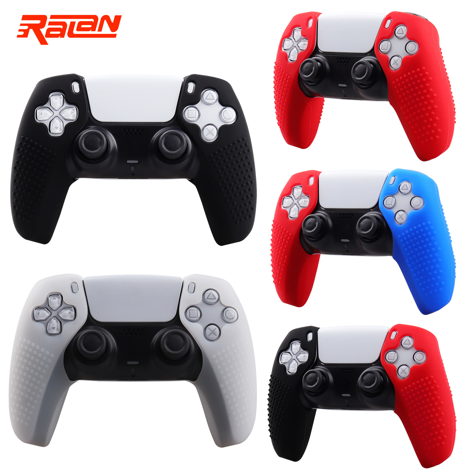 PS5 핸들 실리콘 커버 왼쪽 및 오른쪽 분할 핸들 실리콘 커버 미끄럼 방지 핸들 보호 커버 신제품 재고 있음