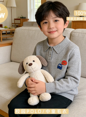 中大童120-160码青少年纯棉毛衣儿童新派学院风男童