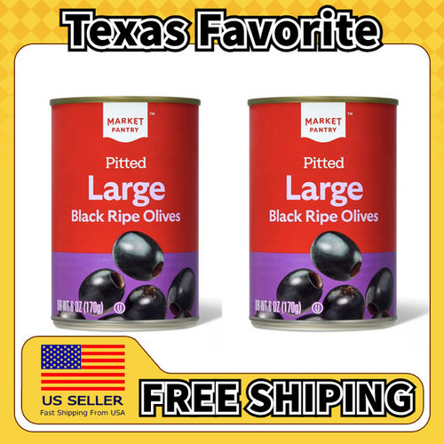 美国直邮 Market Pantry Pitted Black Ripe Olives 无核黑橄榄*2