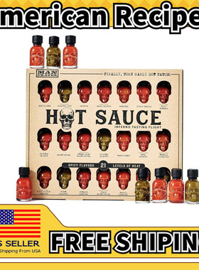 美国直邮Man Crates, Hot Sauce Inferno Flight辣酱地狱飞行礼盒