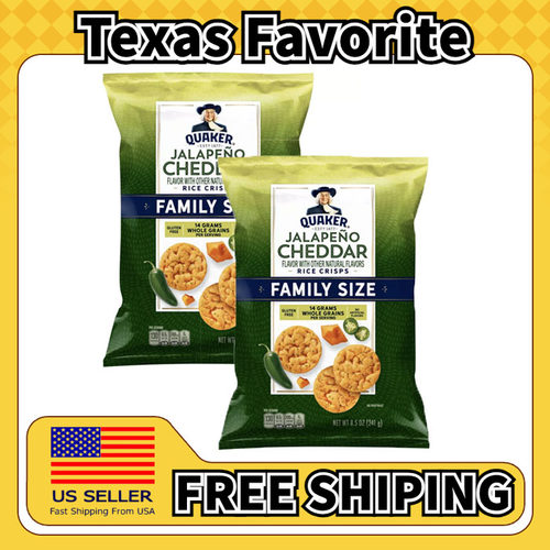 美国直邮Quaker Jalapeno Cheddar Rice Crisps 辣椒奶酪米脆*2袋