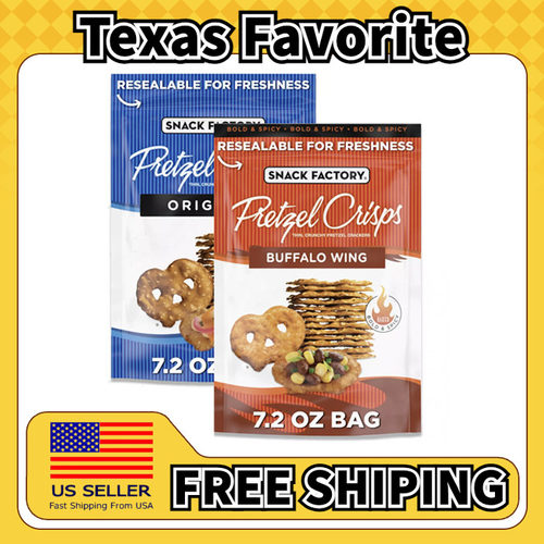 美国直邮Snack Factory Pretzel Crisps低脂迷你椒盐卷饼204g*2袋