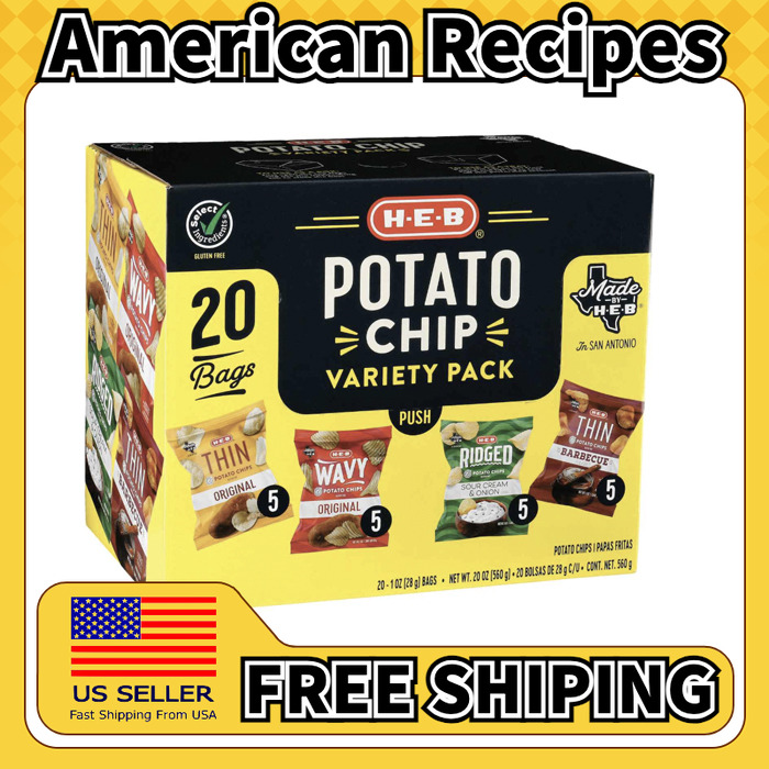 美国直邮HEB  Potato Chips Variety Pack 零食混合薯片20包560g