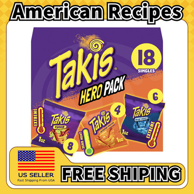 美国直邮Takis Variety Pack 酸辣辣玉米条休闲零食28g*18包