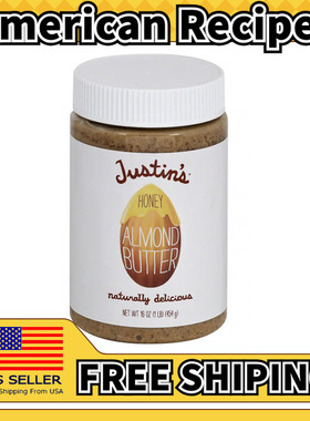 美国直邮Justin's Almond Butter 奶油杏仁酱早餐面包伴侣454g