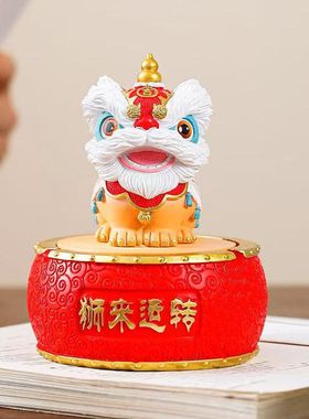 醒狮烟灰缸中式国潮风招财进宝茶宠汽车桌面装饰家居客厅送礼摆件