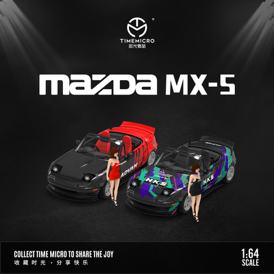 时光TM 1:64 马自达 MX5 ADVAN HKS 仿真合金汽车模型 收藏礼物