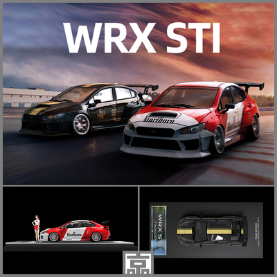 TimeMicro1:64斯巴鲁WRX STI万宝路 JPS HKS 马天尼合金 车模