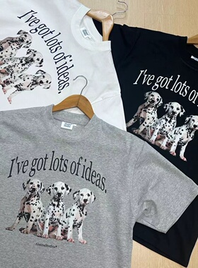 【冰感防晒】索罗娜T恤速干运动男女斑点狗印花美式圆领宽松短袖