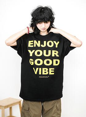 美式重磅320克做旧字母数码直喷印花小领口短袖宽松休闲T恤男女潮