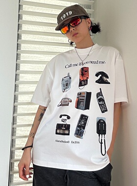 【冰感防晒】索罗娜T男女休闲宽松数码直喷大哥大印花小领口短袖