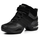 网面透气舞蹈鞋 增高跳舞鞋 现代广场舞跳操鞋 秋冬新款 女软底健身鞋