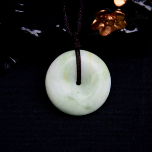 情侣款 天然陕西蓝田玉平安扣挂件西安景区同款 三种型号可选亲子款