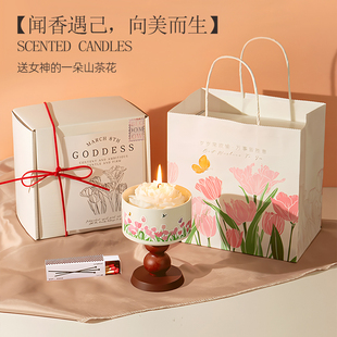 山茶花香薰蜡烛礼盒生日礼物女生送女友闺蜜实用高级感香氛伴手礼