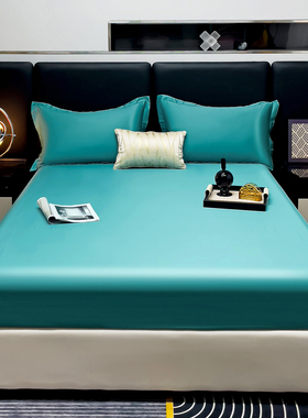 蓝色床笠2025新款四季通用 100纯棉180cmx200cm隔脏床罩单件