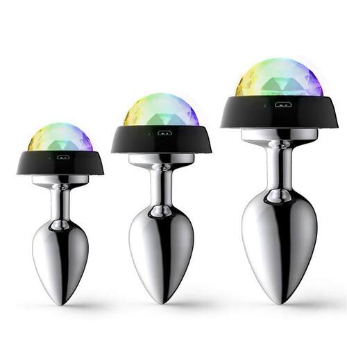 Voice-Activated LED Metal Anal Plug Dilator