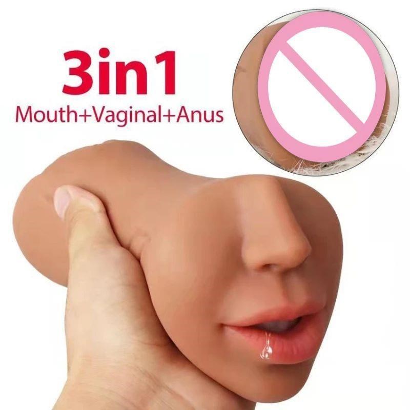 Soft Anal 3 in 1 Masturbator for Men Sex Toys Lasting Vagi