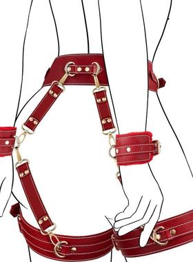 SM Leather Bondage Set Reverse Handcuffs