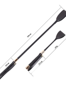60CM Black PU Leather Spanking Paddle Long Whip Flirting Sla