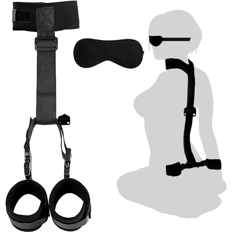 Sex Toys Couples Bondage Restraints Set Neck to Wrist Bed