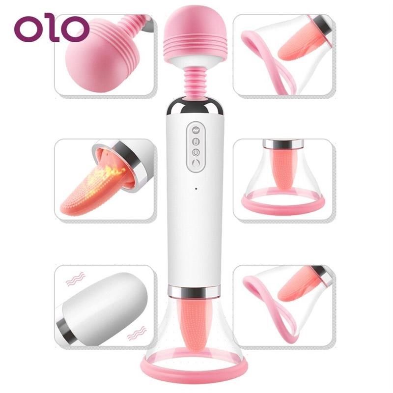 3 in 1 Power Magic Wand AV Vibrator Nipple Clit Sucking Vibr