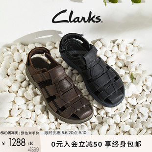 镂空绑带复古时尚 Clarks其乐索塔系列男鞋 新款 缓震罗马凉鞋 夏季