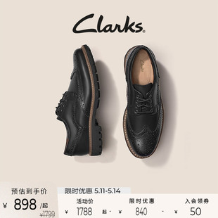 男士 Clarks其乐男鞋 德比鞋 春夏布洛克雕花英伦休闲皮鞋 真皮皮鞋