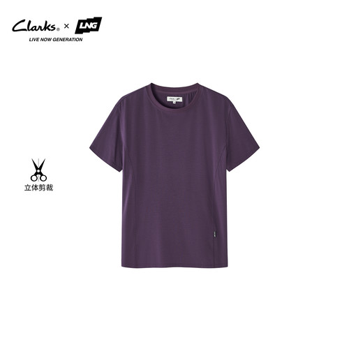 【Clarks x LNG】夏季女天丝美丽诺羊毛柔软亲肤透气户外短袖T恤