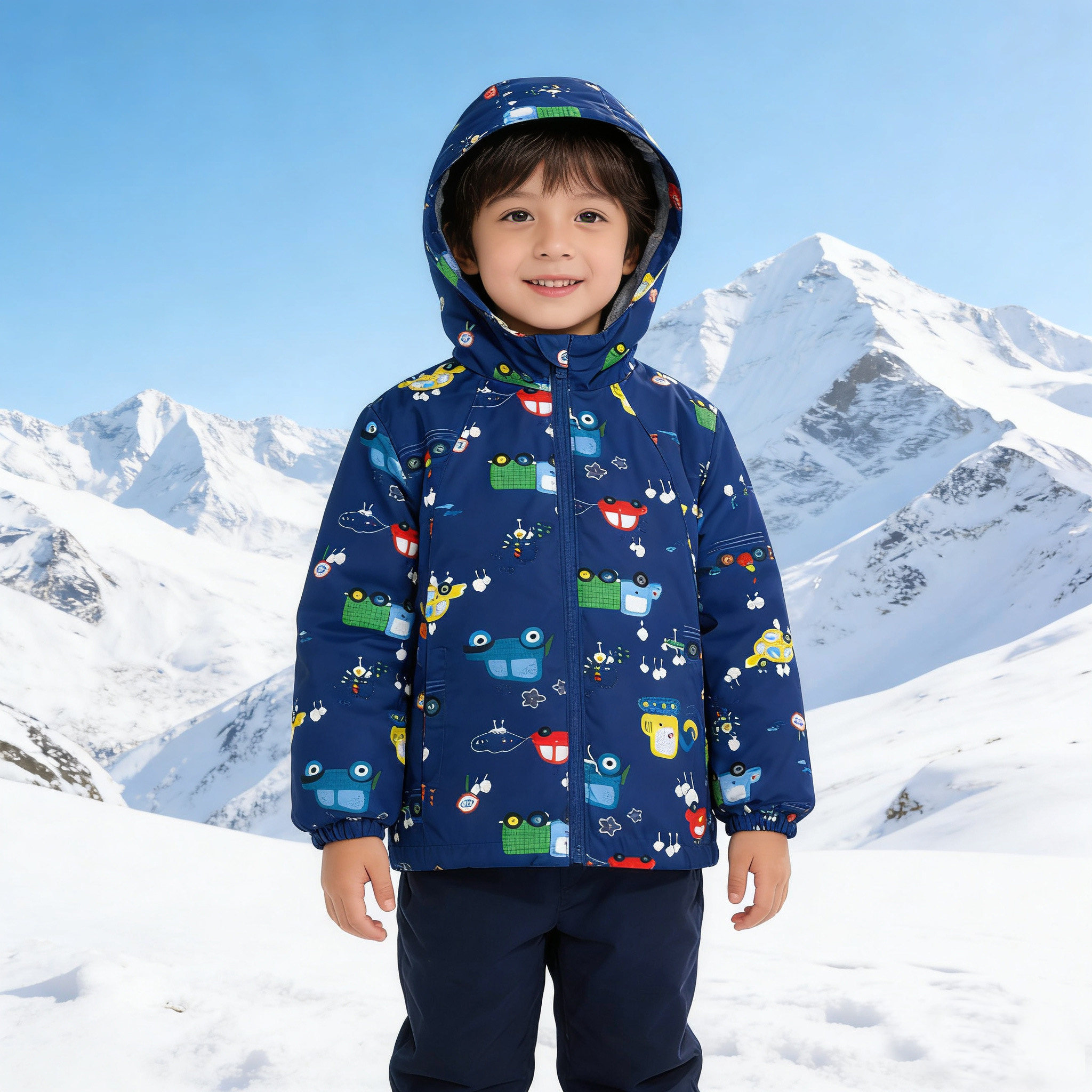 儿童冲锋衣加绒男童连帽防风外套卡通印花户外保暖夹克2025新款冬,童装/婴儿装/亲子装,儿童冲锋衣,淘宝优惠券,粉丝福利购,淘宝优惠卷