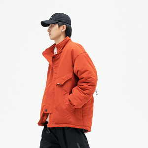 南夏乔装 日系潮流工装棉衣男加厚外套宽松多口袋立领纯色棉服图片