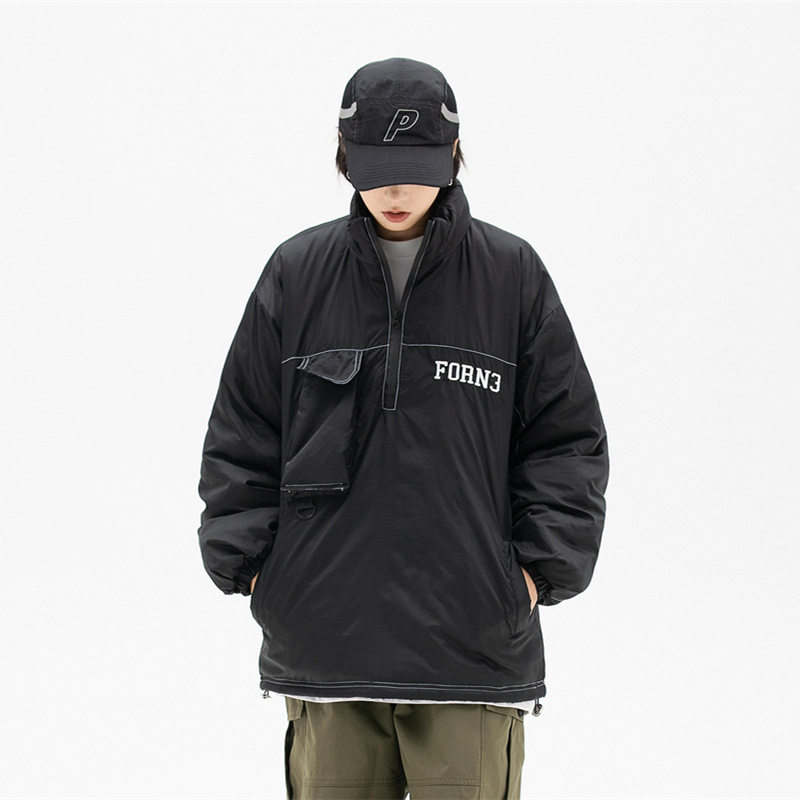 南夏乔装2025冬季新款套头棉服休闲外套日系中性风cityboy棉衣男,男装棉衣,电商S006（B521）