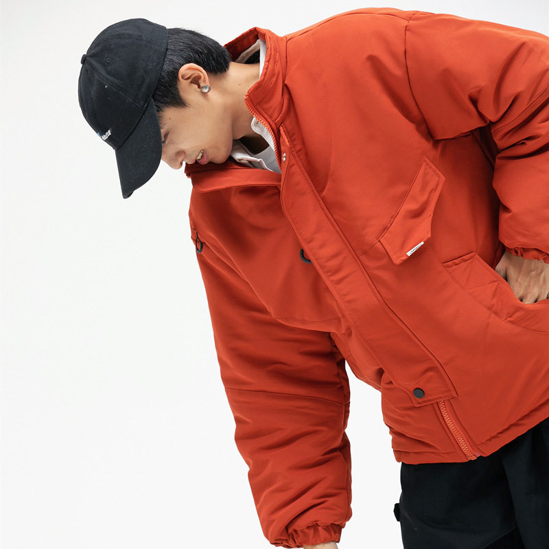 南夏乔装日系潮流工装棉衣男加厚外套宽松多口袋立领纯色棉服,男装棉衣,电商S006（B521）