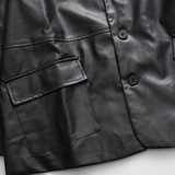 寻自FORN3日潮机能pu皮夹克男西服秋款宽松阔版多袋皮衣工装外套，男装夹克，电商S006（B521）