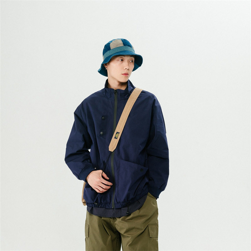 南夏FORN3新潮学院休闲夹克男式城市户外长袖抽绳下摆口袋外套男，男装夹克，电商S006（B521）