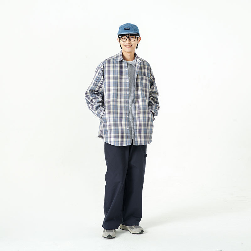 南夏乔装2025春季cityboy宽松阔版多口袋休闲衬衣日潮复古衬衫男,男装衬衫,电商S006（B521）