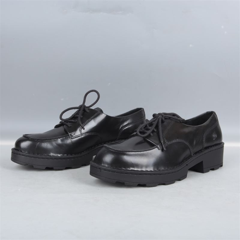 时尚厚底深口单鞋牛皮系带轻便舒适复古文艺通勤休闲百搭女鞋BN48