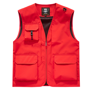 多口袋马甲男士定制工服印logo拍摄导演新闻游神记者传媒剧组背心