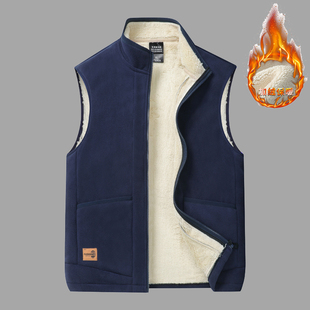 冬季男士马甲羊羔绒保暖加厚大码无袖坎肩外套男马夹背心定制logo