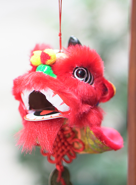 黎家狮国朝醒狮中国结金钱挂饰