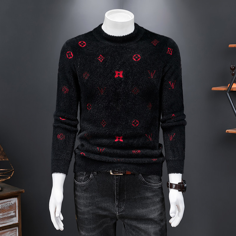 21810莉莉家主推大货水貂绒衫毛衣P135控188有4XL可穿210斤，男装针织衫/毛衣，电商D207