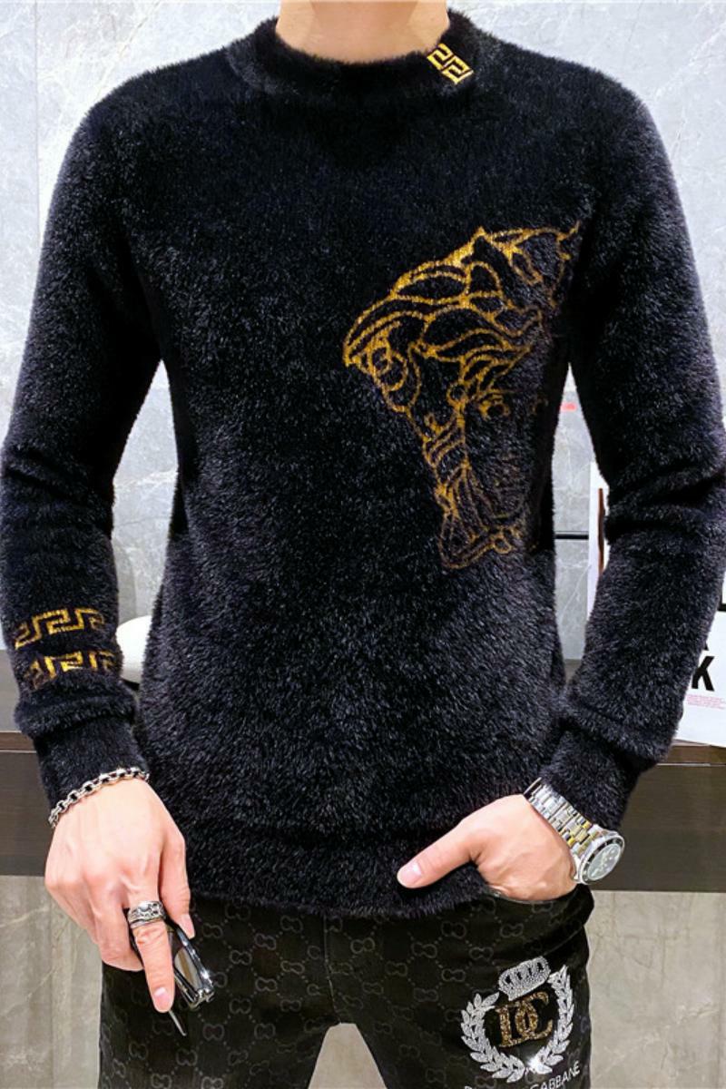 21803莉莉家主推大货水貂绒衫毛衣P135控188有4XL可穿210斤,男装针织衫/毛衣,电商D207