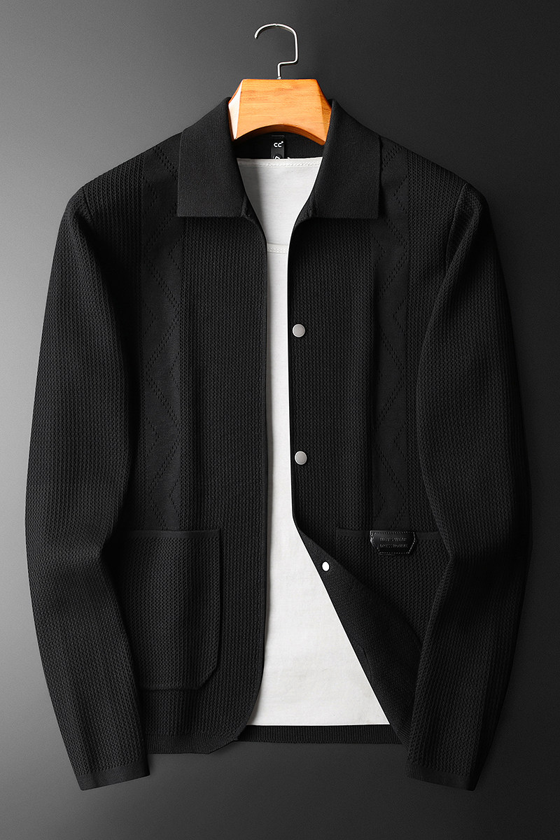 9685莉莉家针织夹克秋冬翻领外套P175有4XL,男装夹克,电商D207