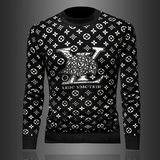 C7802P145只有XXL3XL天鹅绒冬长袖羊毛衫毛衣针织衫打底衫，男装针织衫/毛衣，电商D207