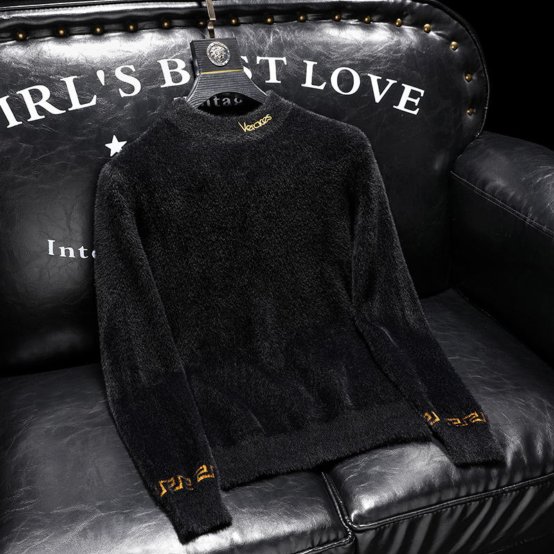 21812莉莉家不断货主推水貂绒毛衣P135控188有4XL可穿210斤，男装针织衫/毛衣，电商D207